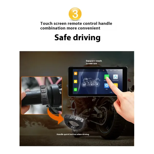 5.5 Inch Motorcycle Carplay Radio Navigation Android Auto Driving Recorder