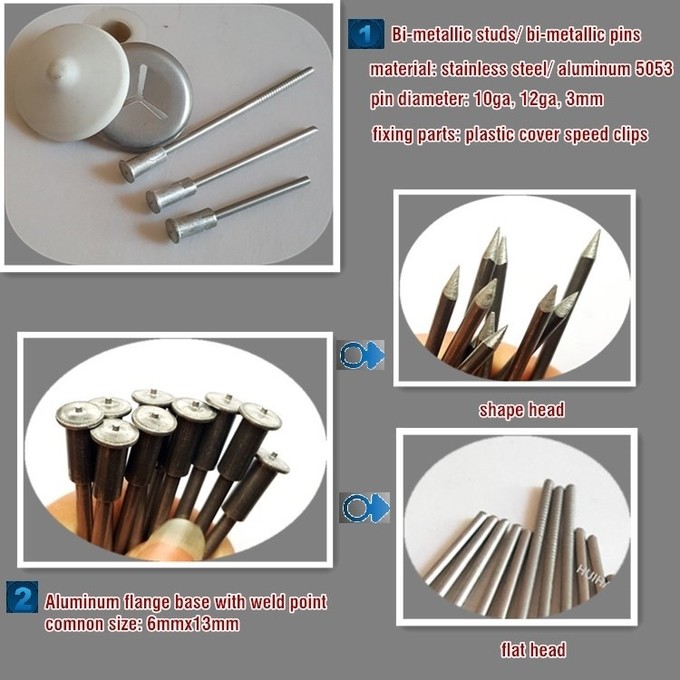 M3*75mm Bi-Metallic CD Stud Welding Pins с алюминиевым фланцем для изготовления листового металла