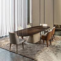 Tableau de luxe 200cm de salle à manger de Burl Leatherette Modern Dining Table