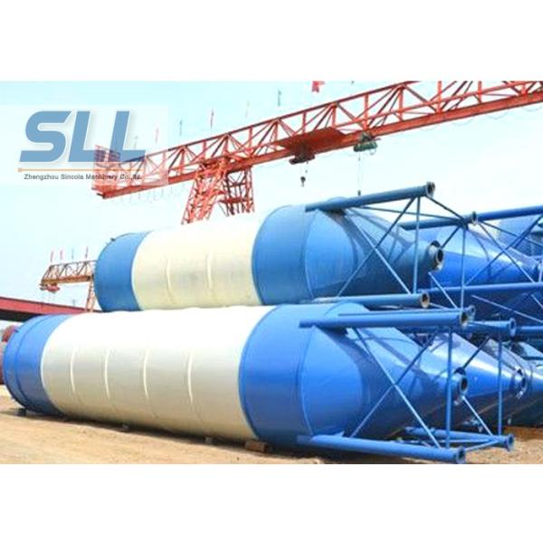 Waterproof Steel Cement Silo , Batching Plant Silo Convenient Installation