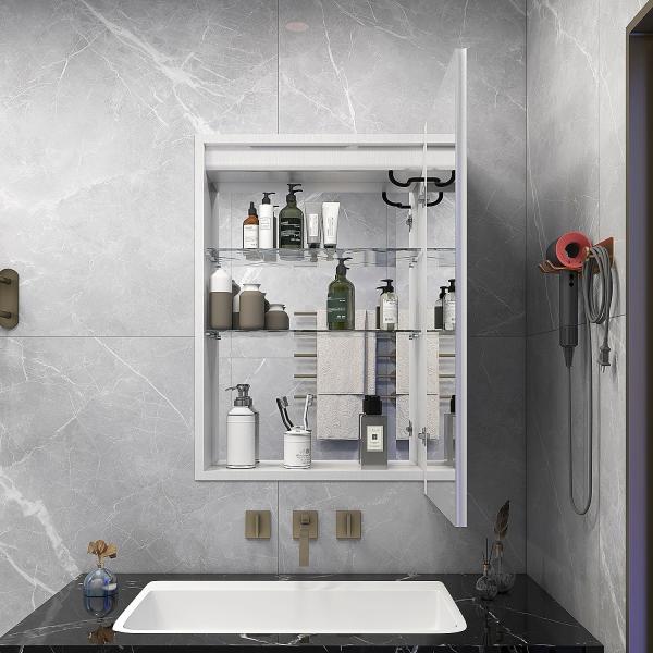 Rectangle IP44 Adapté à la lumière LED salle de bains Cabinet de miroir murale avec design de salon de coiffure