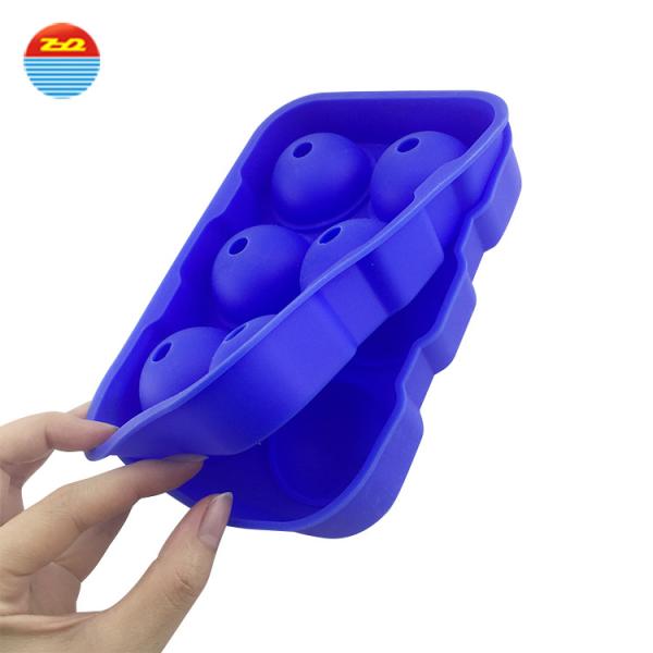Safe Cool Silicone Ice Trays Round Sphere Shaped Big Circle Durable And Waterproof