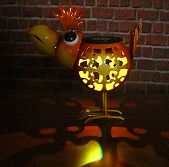 Metal Birds 7 Inch 6.2 Oz Animal Shaped Solar Garden Lights