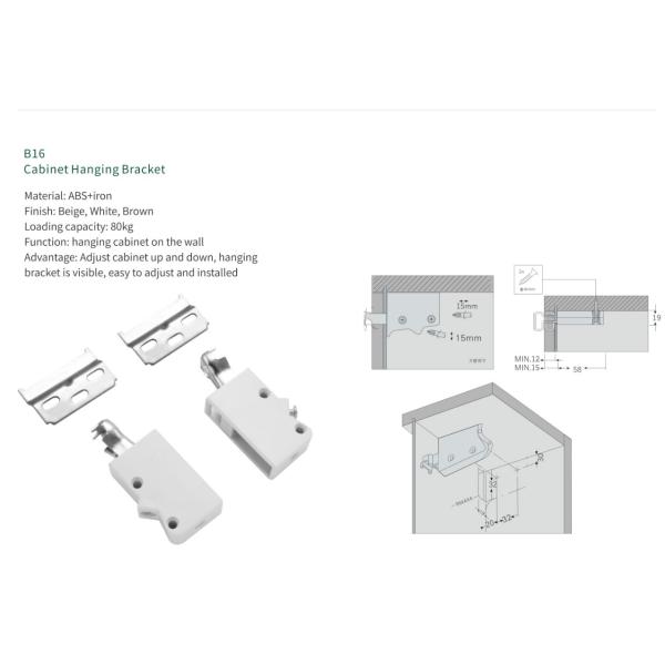 Soporte de metal para colgar en la pared, montaje en gabinete, resistente a la corrosión