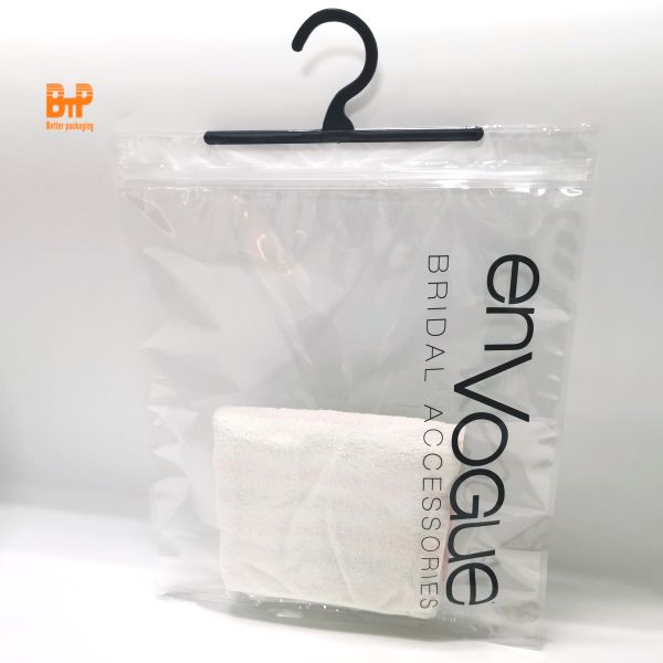 Customized Design Logo New Design Underwear Pack  Men Women Zip Lock Stand up Underwear Packaging Bags PE BAG WITH PE HOOK