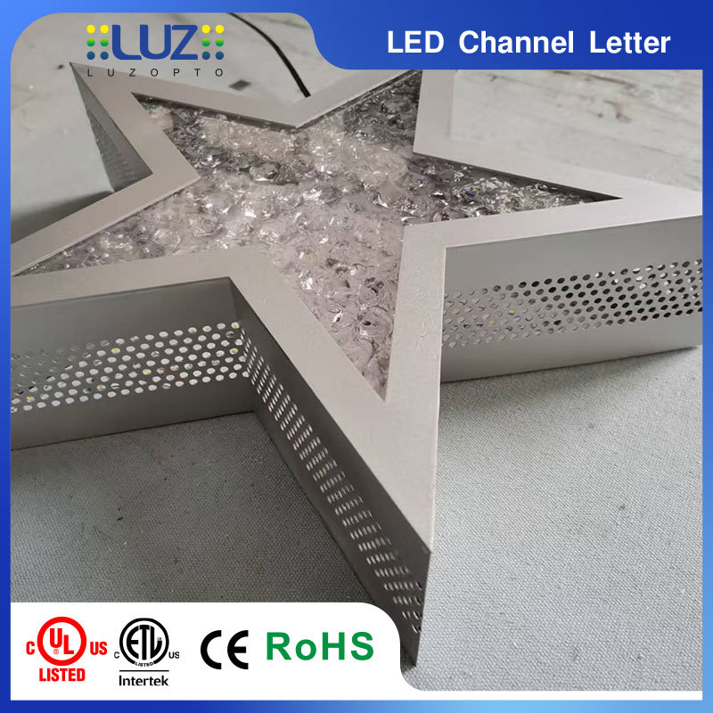 Custom Frontlit Sparkling Acrylic & Perforated Stainless Steel LED Channel Letter Sign