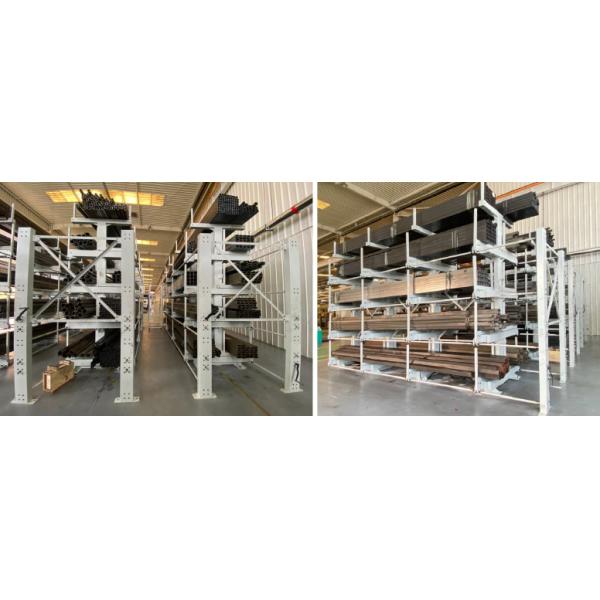 B52: Long Material Storage Roll out Cantilever Rack Bar Stock & Pipe Roll out Cantilever Rack