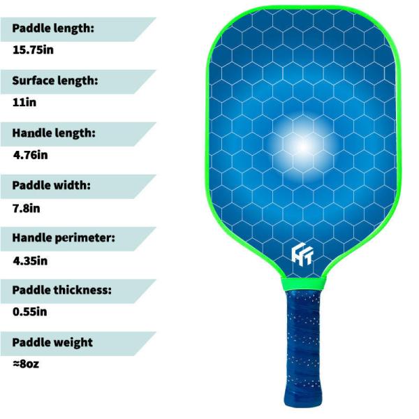 Light Glass Carbon Fiber Pickleball Racket Set 2 Rackets 4 Balls USAPA PP Honeycomb Core