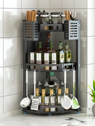 SS201 Kitchen Corner Shelf 3 Tier Spice Rack Organizer Bathroom Storage Space Saving
