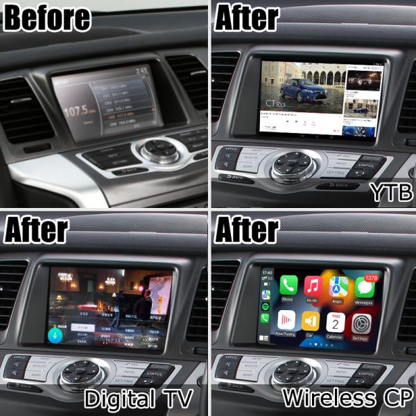 Nissan Murano Z51 Обновление экрана Android HD Android auto carplay Youtube waze Netflix play