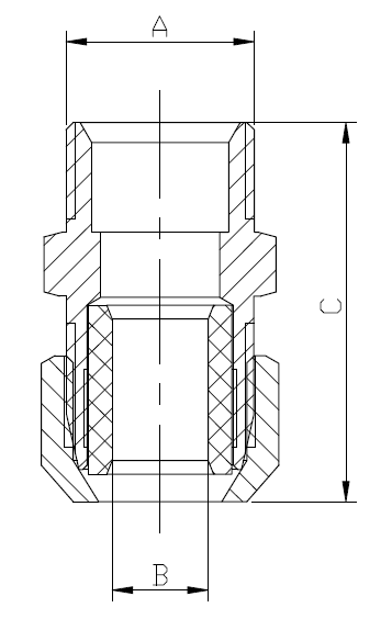 Colocación recta masculina para el sistema de gas