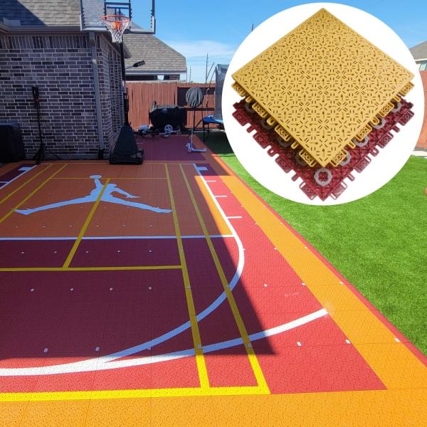 PP Interlocking Sports Floor Tiles for Basketball Court