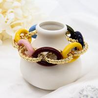 L'alliage de luxe de bracelet d'infini d'hommes de couleur d'arc-en-ciel a perlé des bijoux de bracelets