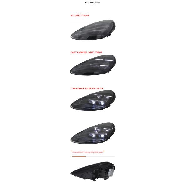 Upgrade To 2024 Blackened LED Headlights For 2011-2018 Porsche Cayenne 958.1 And 958.2