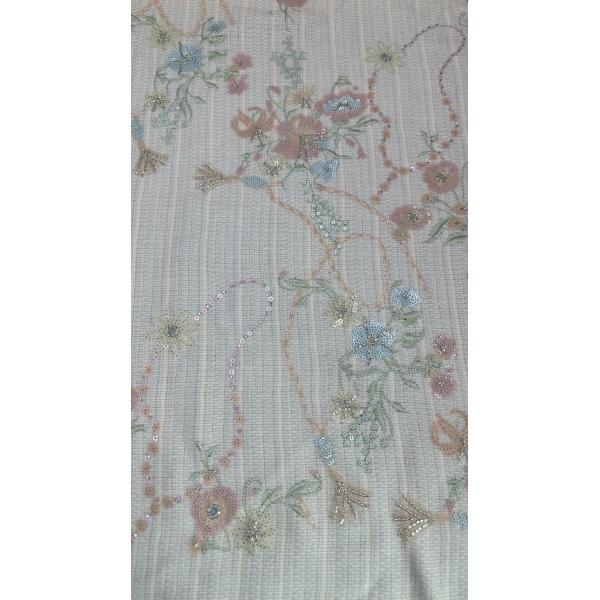 Shinning Leafy Sequins Lace Fabric for Full Dress East Culture Dinner Gowns Shining Fabric