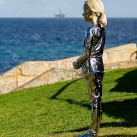 Espelho polido 316L estátua de aço inoxidável Forja à mão estátua de metal fundido