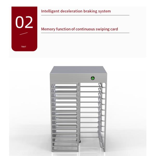 RS232 Communication Interface Full Height Turnstile IP54 Protection Level 550mm Passage