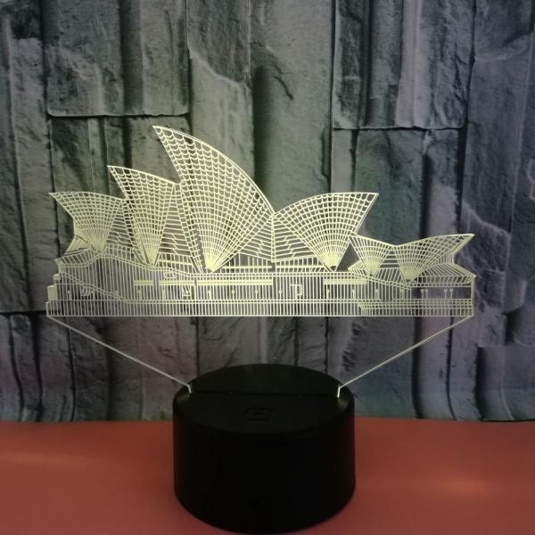 Custom building city card Sydney Opera landmark Colorful Touch 3D Night Lights LED Stereoscopic Lights