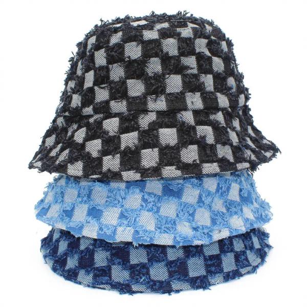 ファッションデザイナー バケット帽子 高品質 デニムジーンズ オーダーメイドロゴ付き漁師バケット帽子