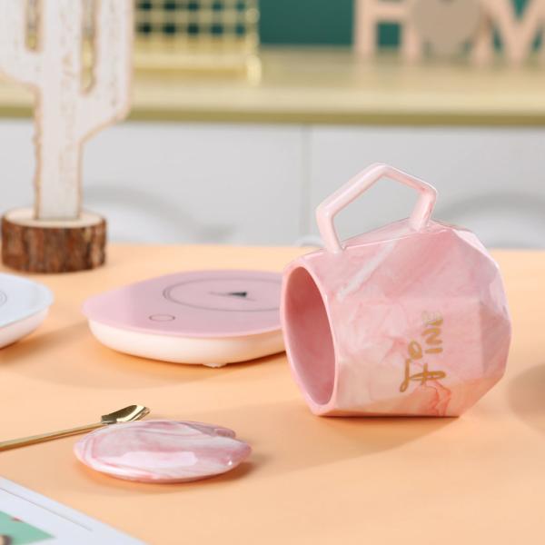 Ceramic Cup 55 Degree 380ml Constant Temperature Cup Set Gift Boxed for Wedding Gift