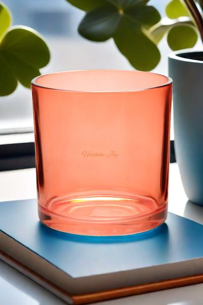 Jarros de velas de vidro de cor laranja para fazer velas 4 polegadas personalizadas