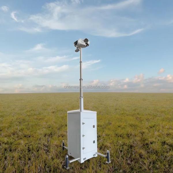 Mobile Surveillance Unit Emergency Light Tower Mobile Surveillance Tower For Construction Sites Monitoring