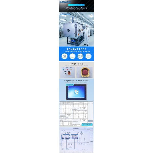CE Approval 100Kg Freeze Dryer Pharma Pharmaceutical -75°C 10m2 Shelf Area