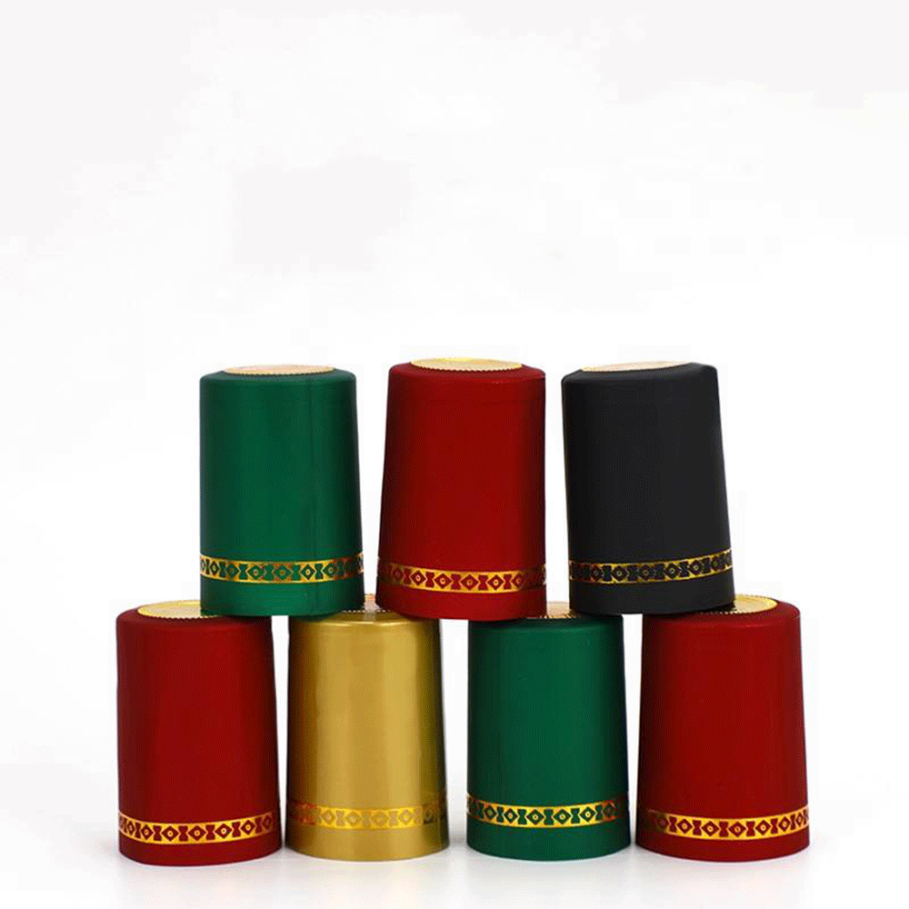 Wine Liquor Bottle PVC Heat Shrink Capsules With Easy Tear Strip Embossed Logo