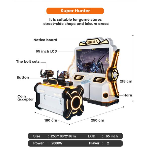 Super Hunter 2-Player VR Arcade Game Machine with 65