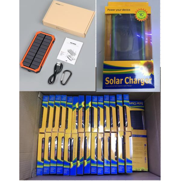Plastic FCC 5V2.1A 20000mAh Camping Solar Power Bank