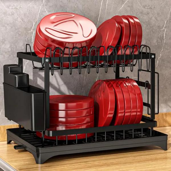 85*32*15cm Metal Dish Drainer Organizer Rack for Sustainable and Hygienic Dish Drying