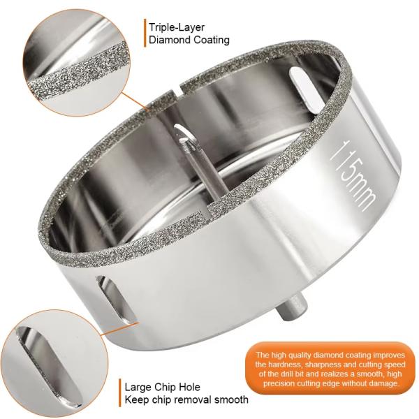 Кафельные неубедительные биты пустотелого сверла диаманта резцов 80mm для стекла