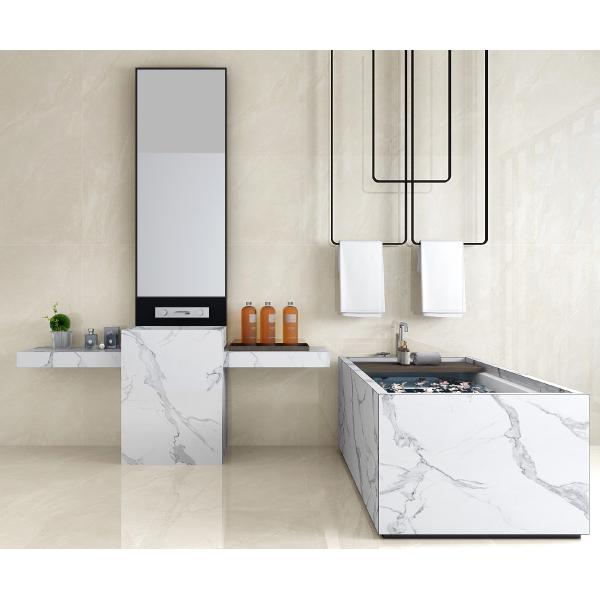 Hotel , Clubhouse Glaze Polished Marble Look Porcelain Tiles