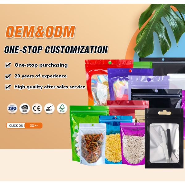 Aluminum Foil Mylar Bags with Zipper for Custom Food Packaging and Storage Needs