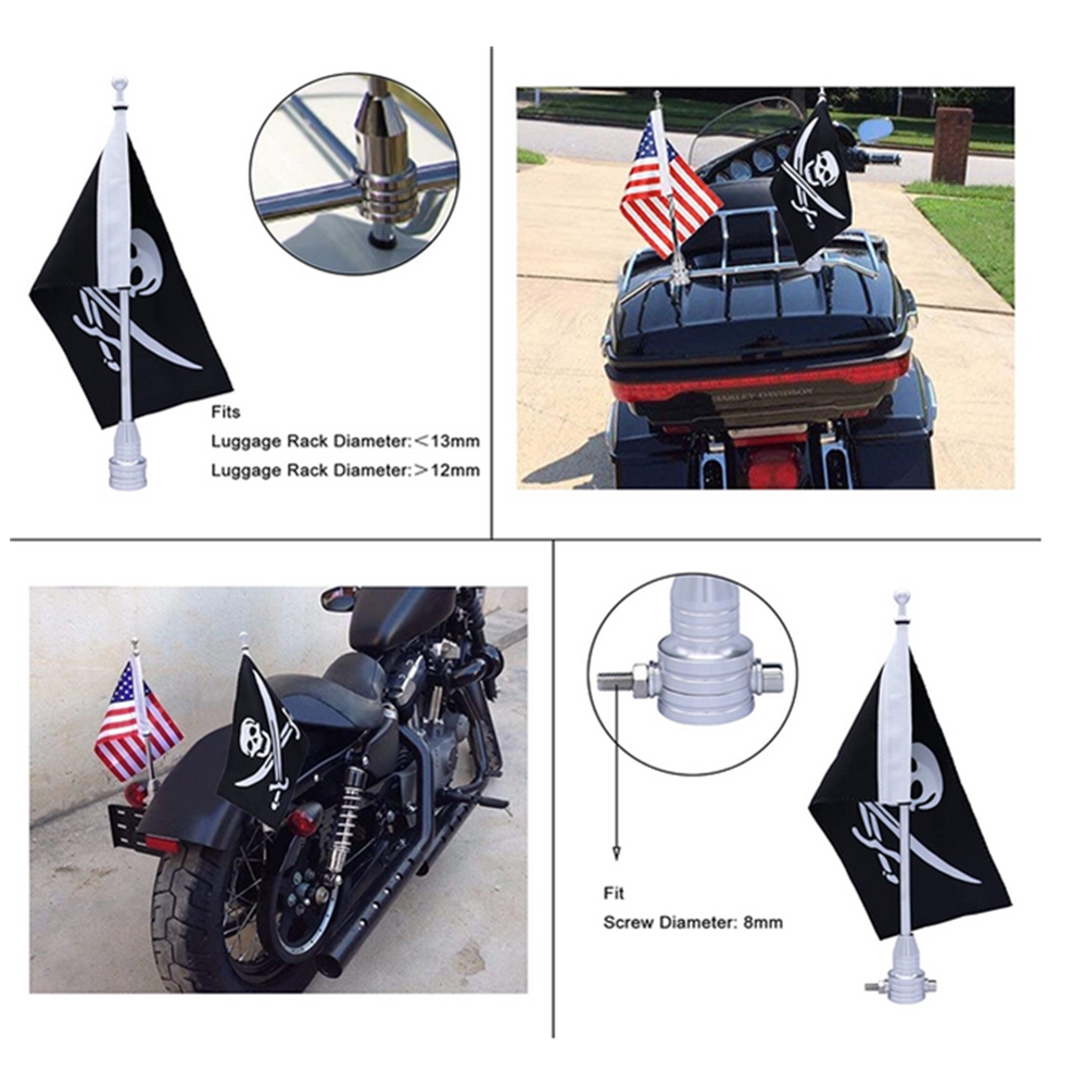 Вертикальные США и флагшток пирата для Harley Davidson Goldwing