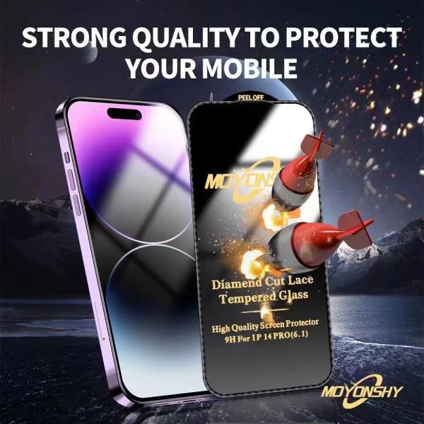 MOYONSHY  Diamond edge large arc edge precise full screen coverage glass for iphone 14