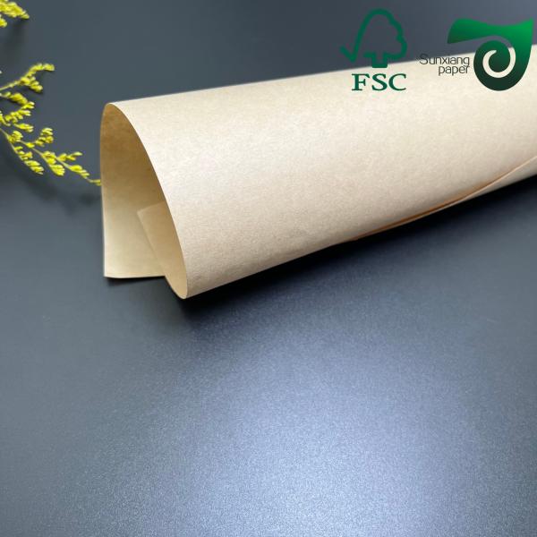 50gsm One Side Glossy Food Grade MG Brown Kraft Paper FSC Wrapping Paper