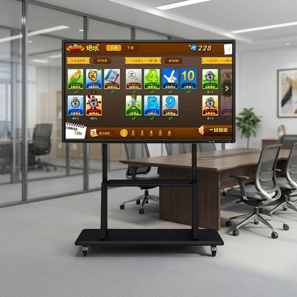 86 98 Large Smart Board Anti Glare Zero Bonding Interactive Whiteboard 4K Touch Screen Electronic Meeting Kiosk
