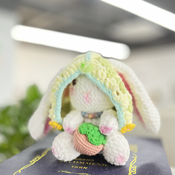 Яблочный кролик DIY Crochet Kit Круглый бархатный чениль Ручной ткань