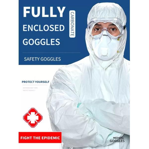 Professional Medical Eye Protection Glasses UV Resistant Easy Cleaning Fully Enclosed