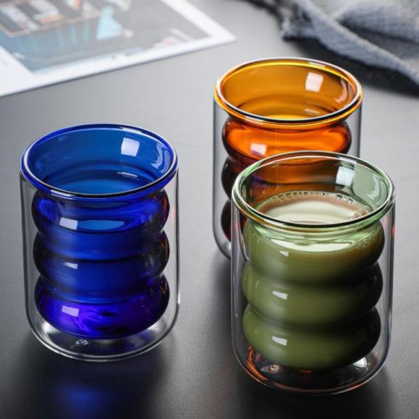6oz Hot Selling High Borosilicate Handle Heat Resistant Double Wall Clear Coffee Glass