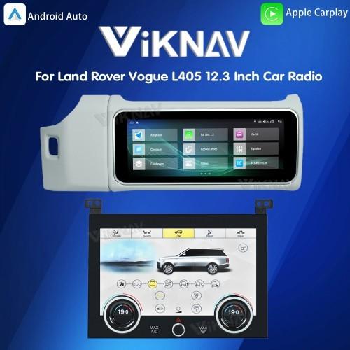 Viknav 12.3 Inch Touch Screen Car Radio And AC For Land Rover Range Rover Vogue L405 2013-2017 Multimedia Player GPS Navigation Head Unit (Ivory All)