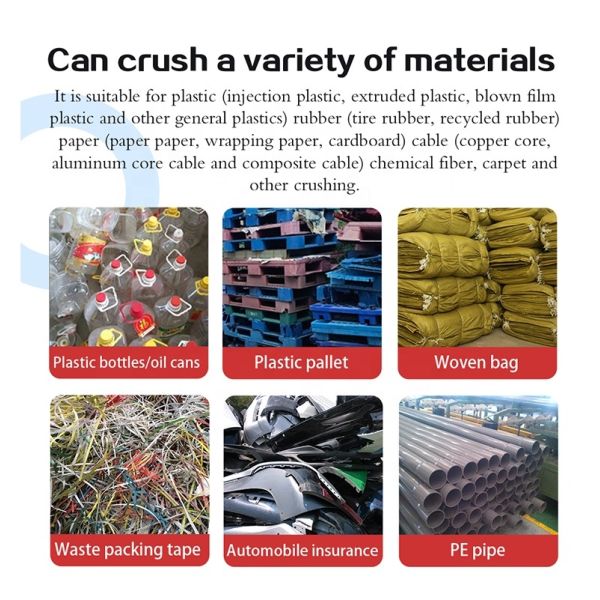 Factory Price Waste Scrap Crusher Industrial Plastic Shredder Machine for Sale