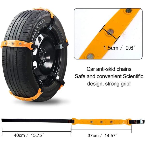 Releasable Anti Slip Tire Belt Safe Weather Resistant High Durability
