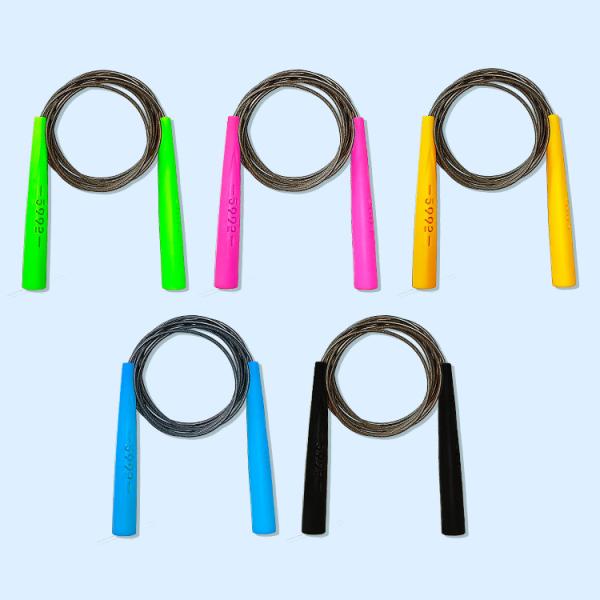 PVC Stainless Steel Jump Rope PP Handle Adjustable Jumping Rope