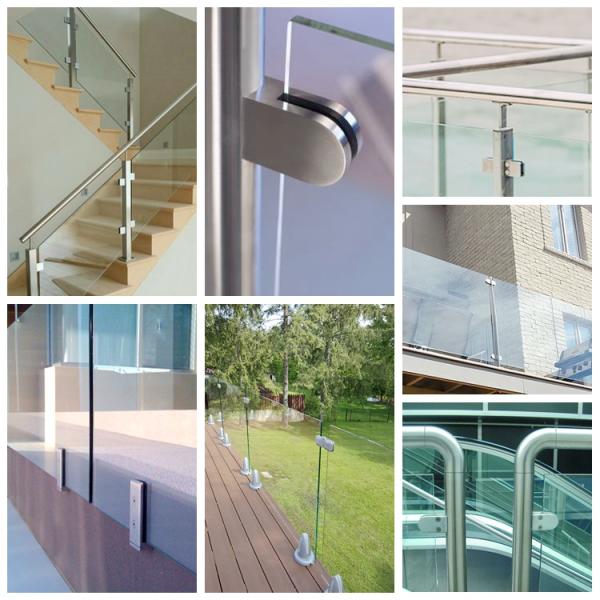 304 Stainless Steel Glass Balustrade Clamps Slive Black Gold Handrail Glass Clamps Tempered Glass Balcony Railing Clamps Customized