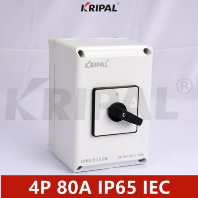 Four Pole 80 Amp Waterproof Selector Switch IP65 RoHS Standard