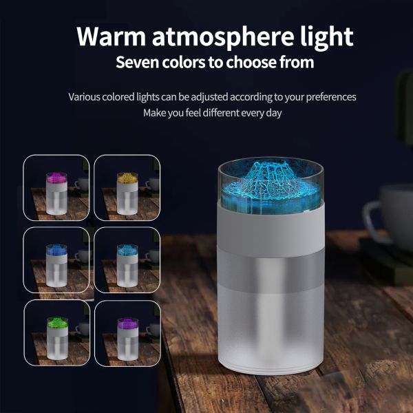 Smart Home Mini Portable Ultrasonic Humidifier with Color Changing LED USB Powered