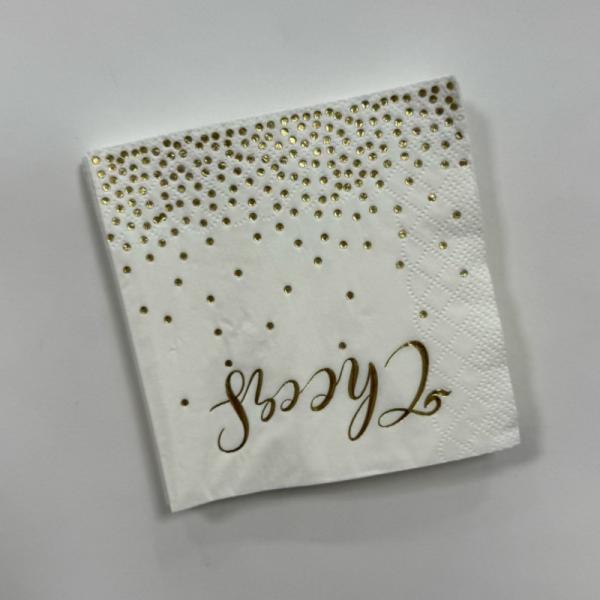 Spot Gold Foil Paper Napkin 25x25cm To 40x40cm Custom Gold Foil Napkins