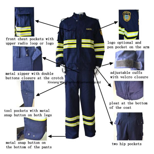 Forest Fire Fighting Navy Blue 320gsm Fire Retardant Suit